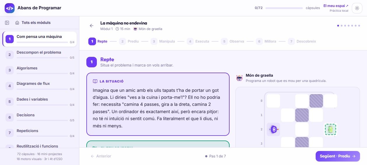 Ordenar instruccions i guiar el robot