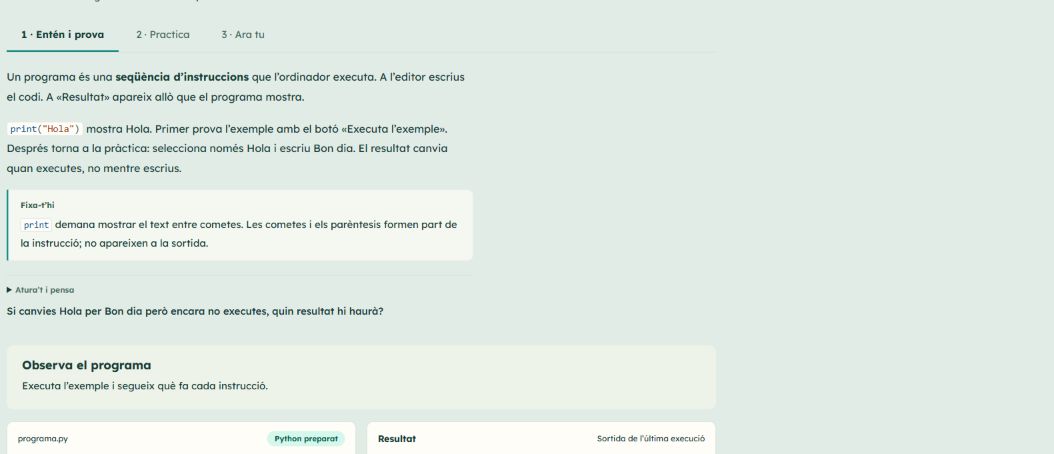 El primer programa: codi i resultat